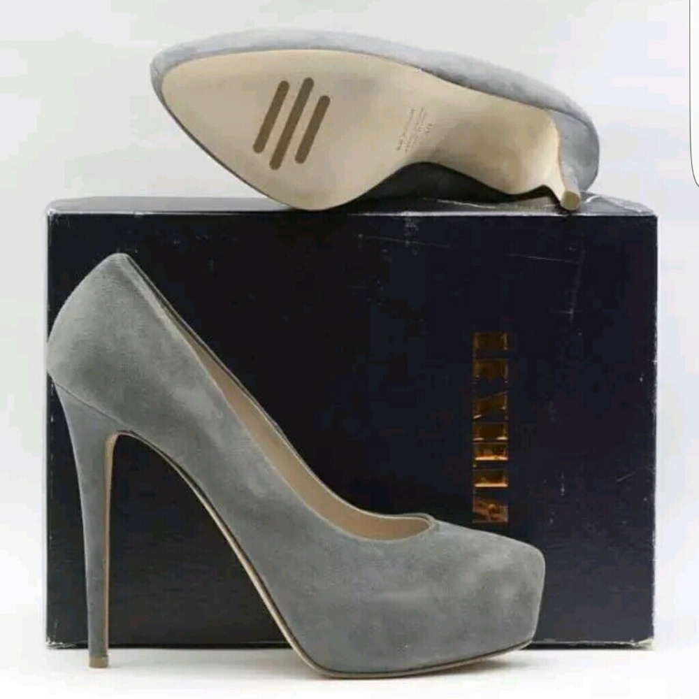 Women's shoes pumps suede grey